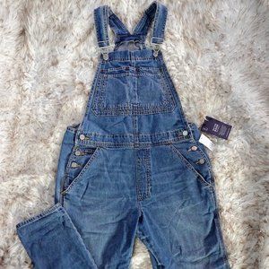 GAP brand cropped denim overalls (women's size SMALL)